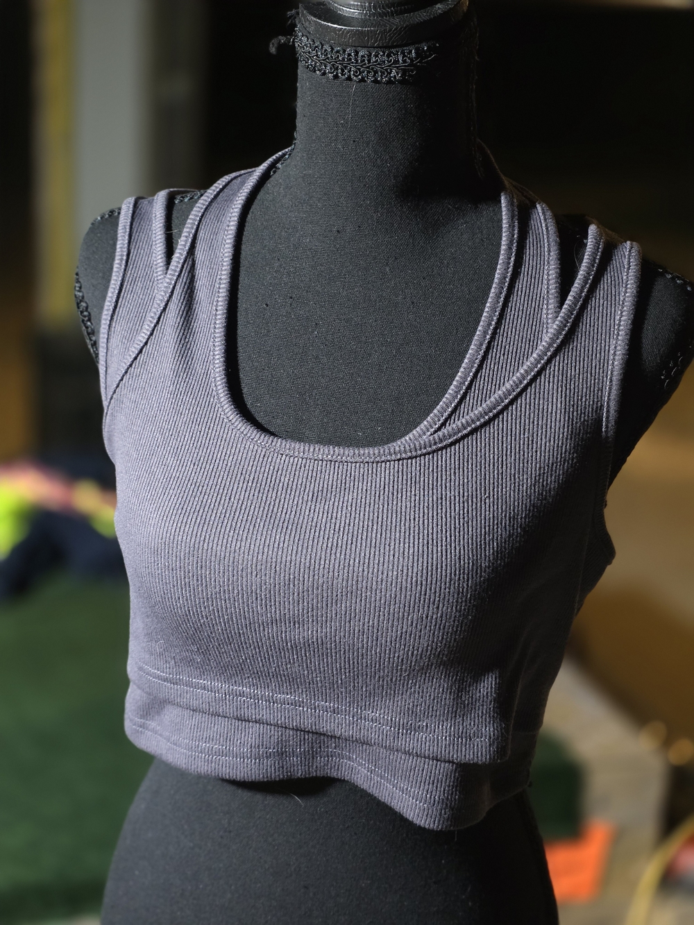 Cider Ribbed Racerback Crop Tank - Purple - Picture 4 of 5